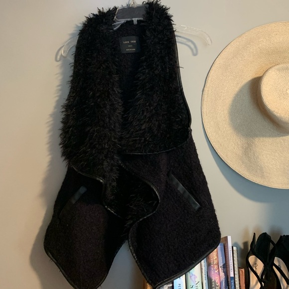 Love Tree Sherpa Faux Fur Open Vest Small - Picture 1 of 6